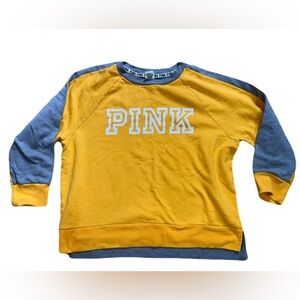 Victoria's Secret Yellow and Gray Crew Neck Sweater